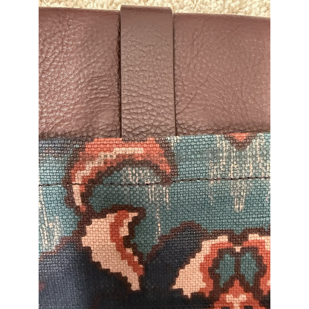 Fossil Kinley Blue Multi Print burgundy Leather Crossbody Bag - Picture 9 of 11